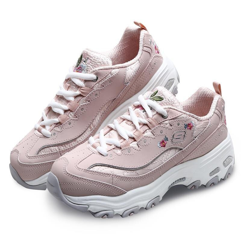 淘宝特价skechers斯凯奇女鞋新款复古熊猫鞋减震防滑运动鞋11977-ltpk
