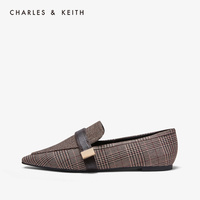 CHARLES＆KEITH2019冬季新品CK1-70380751尖头平底乐福鞋单鞋女
