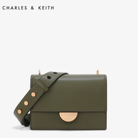 CHARLES＆KEITH 小方包 时尚锁扣斜跨宽肩带单肩包 CK2-80670875